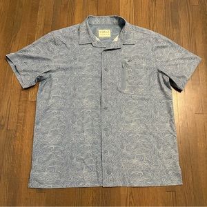 Gillz fishing blue pattern short sleeve button shirt